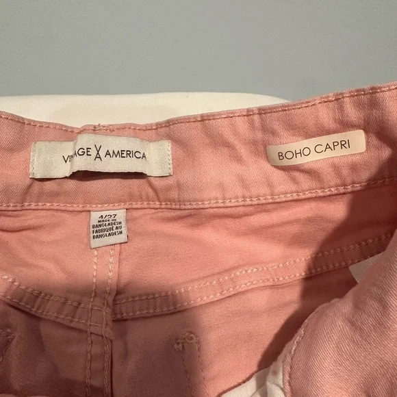 Vintage America Blush Boho Capri Pants - Picture 2 of 3